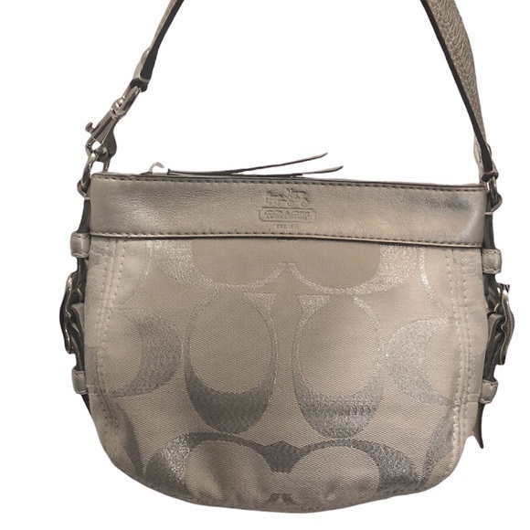 Coach signature c silver white mini hobo bag - Picture 1 of 14
